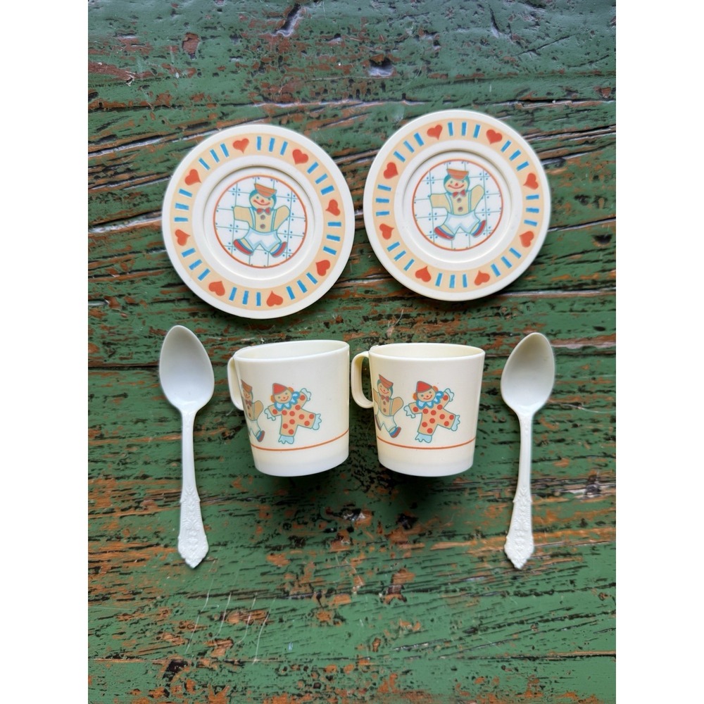 Vintage Chilton Toys 6 Piece Tea Cup And Saucer Set Gingerbread Design